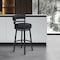 Armen Living Titana 26" Counter Height Metal Swivel Barstool in Ford Black Pu and Black Finish 721535746903 - alternate 4